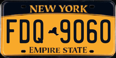 NY license plate FDQ9060