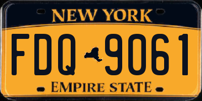 NY license plate FDQ9061
