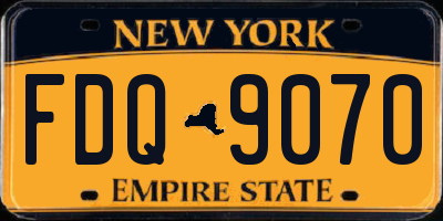NY license plate FDQ9070