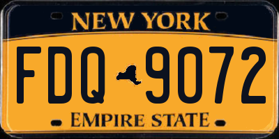 NY license plate FDQ9072