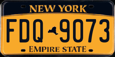 NY license plate FDQ9073