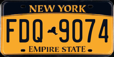 NY license plate FDQ9074