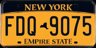 NY license plate FDQ9075