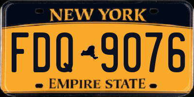 NY license plate FDQ9076