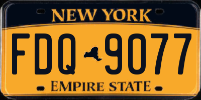NY license plate FDQ9077