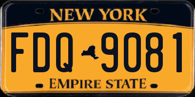 NY license plate FDQ9081