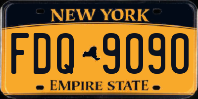 NY license plate FDQ9090