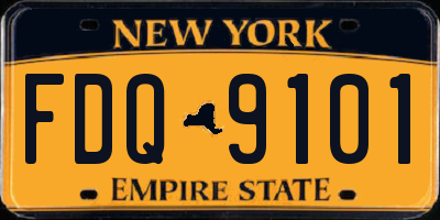 NY license plate FDQ9101
