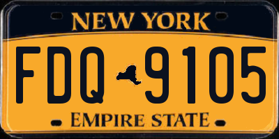 NY license plate FDQ9105