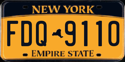 NY license plate FDQ9110