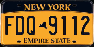 NY license plate FDQ9112