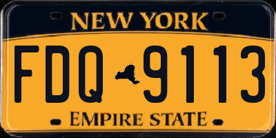 NY license plate FDQ9113