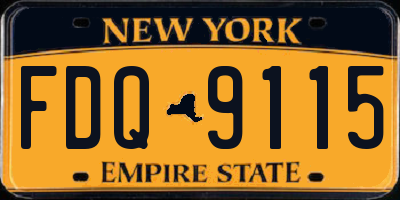 NY license plate FDQ9115