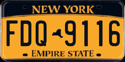 NY license plate FDQ9116