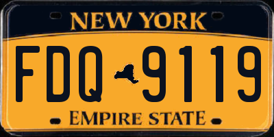 NY license plate FDQ9119