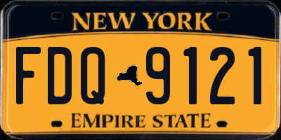 NY license plate FDQ9121