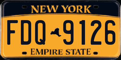 NY license plate FDQ9126