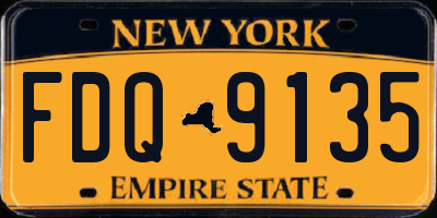 NY license plate FDQ9135