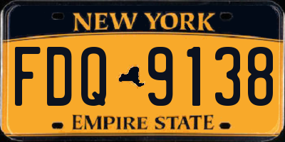 NY license plate FDQ9138