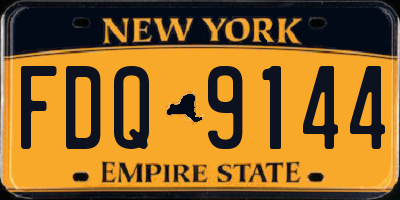 NY license plate FDQ9144