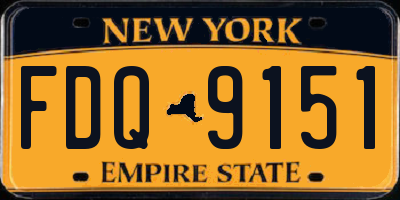 NY license plate FDQ9151