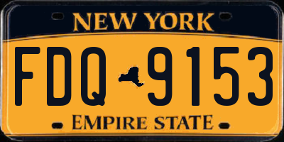 NY license plate FDQ9153