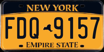 NY license plate FDQ9157