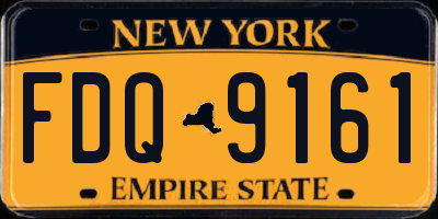 NY license plate FDQ9161