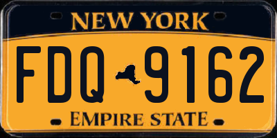 NY license plate FDQ9162