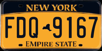 NY license plate FDQ9167