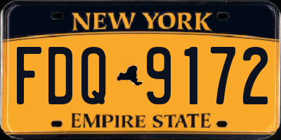 NY license plate FDQ9172