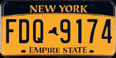 NY license plate FDQ9174