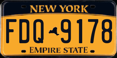 NY license plate FDQ9178
