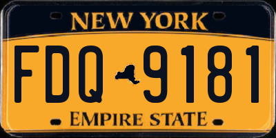 NY license plate FDQ9181