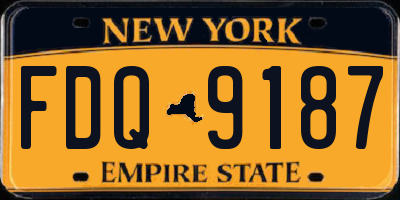 NY license plate FDQ9187