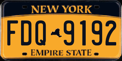 NY license plate FDQ9192