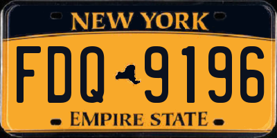 NY license plate FDQ9196