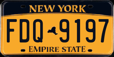 NY license plate FDQ9197