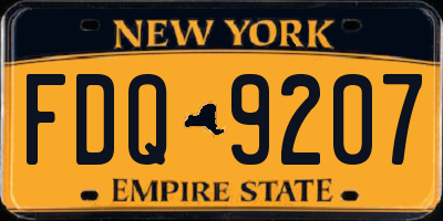 NY license plate FDQ9207