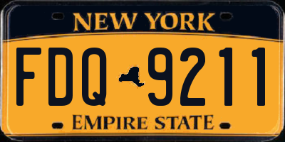 NY license plate FDQ9211