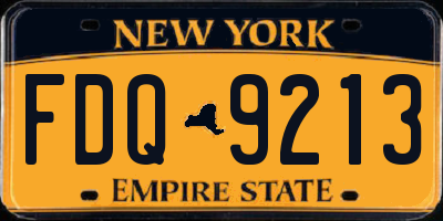 NY license plate FDQ9213