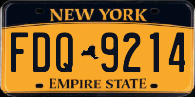 NY license plate FDQ9214