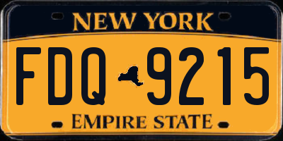 NY license plate FDQ9215