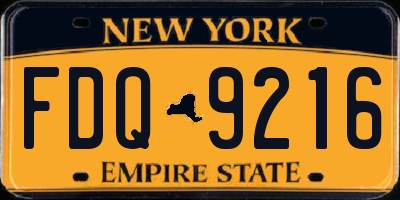 NY license plate FDQ9216