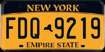 NY license plate FDQ9219