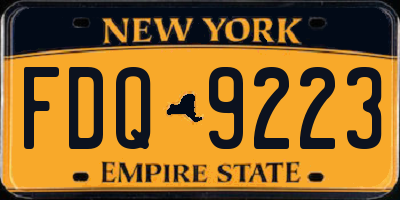 NY license plate FDQ9223