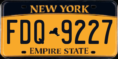 NY license plate FDQ9227