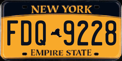 NY license plate FDQ9228