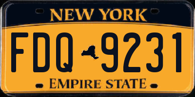 NY license plate FDQ9231