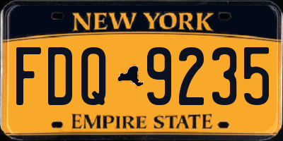 NY license plate FDQ9235